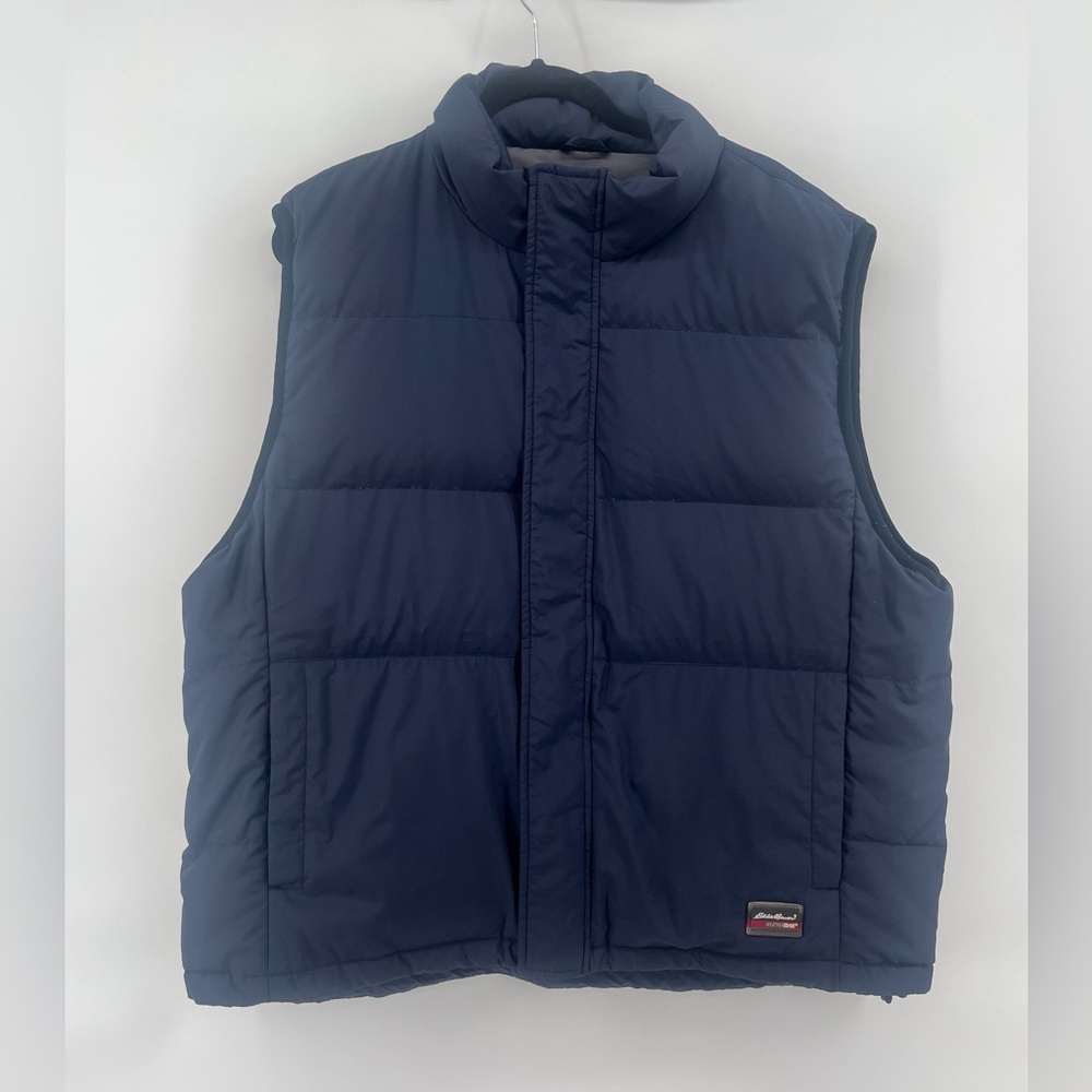 Eddie Bauer WeatherEdge Goose Down Navy Puffer Vest Men's Size XL Gorpcore